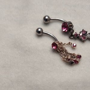 Elegant Pink and Silver Dangle Earrings